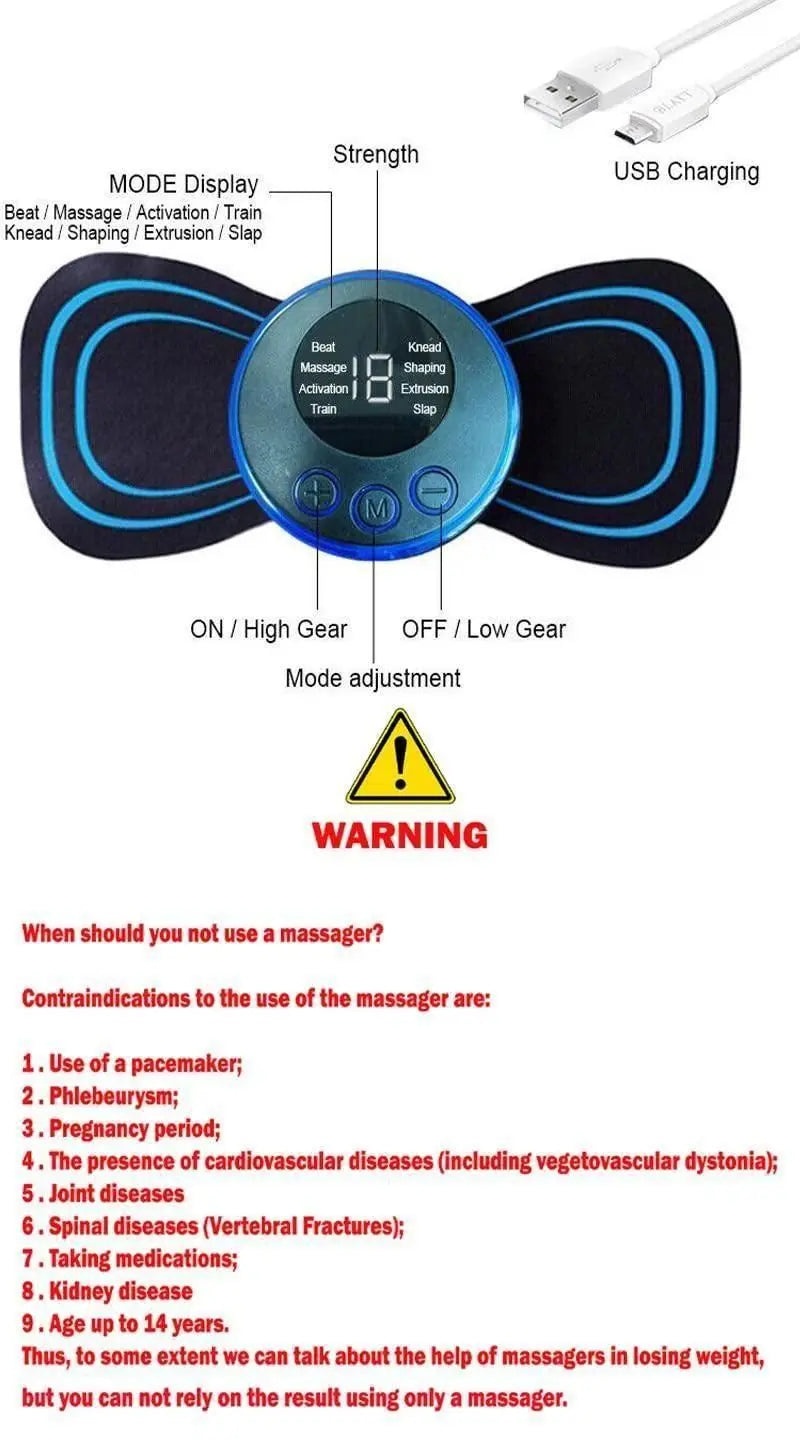 Mini Massager with 8 Modes and 19 Strength Levels,Rechargeable Electric Massager for Shoulder,Arms,Legs,Back Pain for Men and Women khdkgx-re