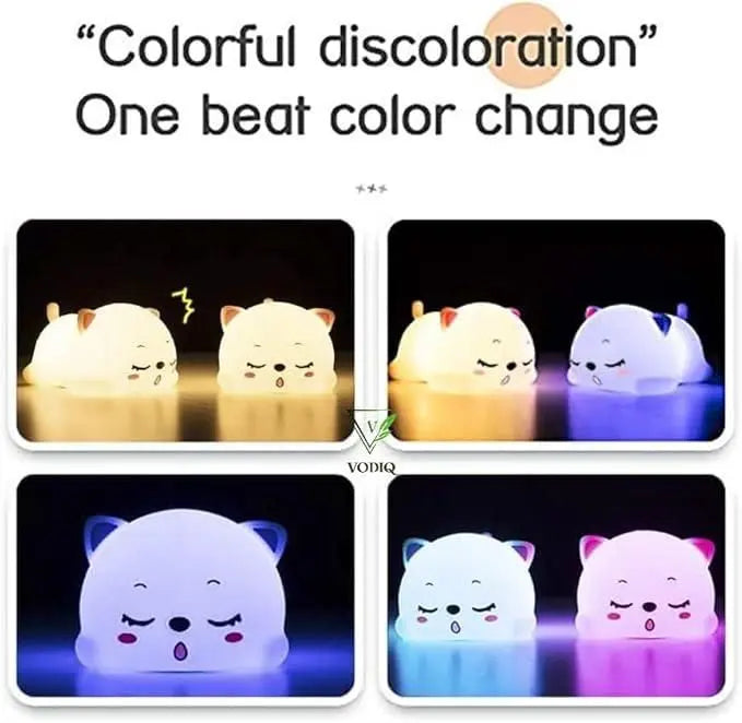 Cute Cat Animal Silicone Baby Night Light khdkgx-re