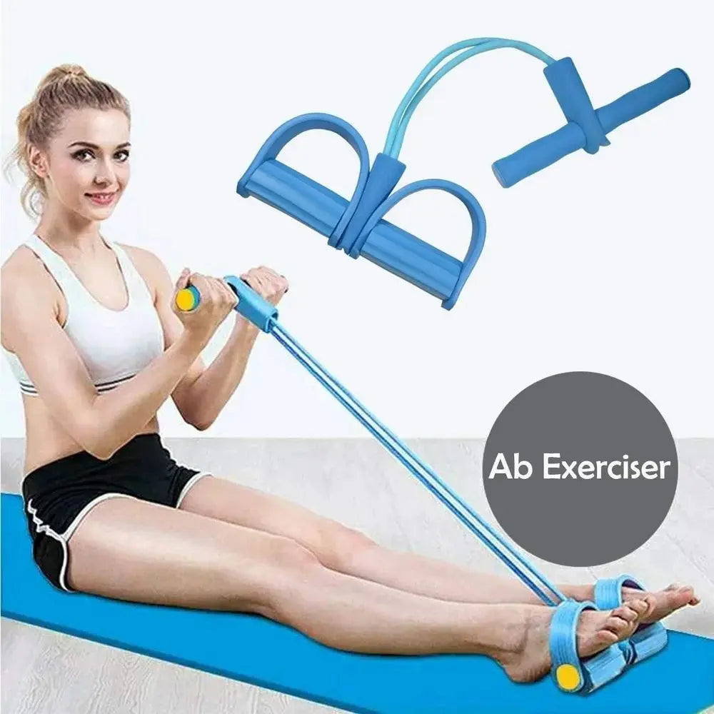 Pull Reducer Training Bands 4 Tubes Body Trimmer Pedal Exerciser Yoga Cross fit Exercise, Arm Exercise, Tummy Body Building Training Men and Women (Red) (Multi) TrendTekk