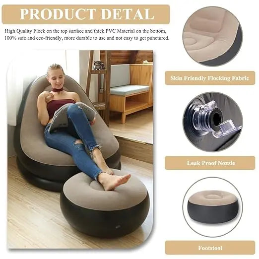 INFLATBLE AIR SOFA WITH FOOTREST + AIR PUMP ekartz99