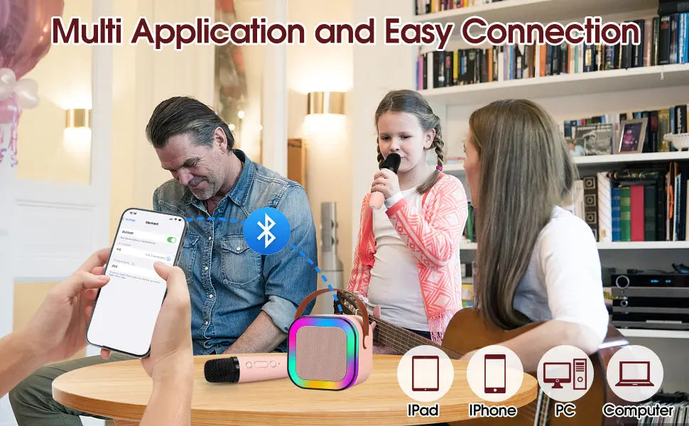 Mini Karaoke Machine for Kids Adults | Portable Bluetooth Karaoke Speaker with Mic for Kids Teens Adults, Ideal Gifts for Girls Boys Birthday Holiday Home Party TrendTekk