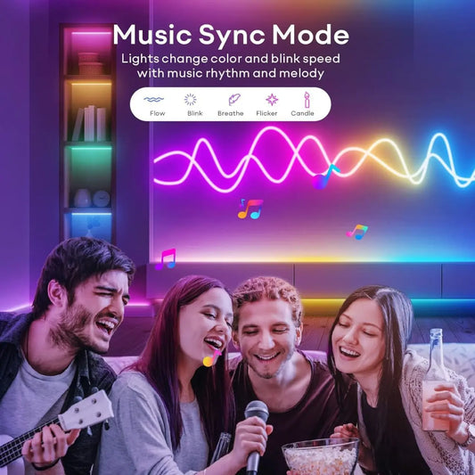 5 Meter Smart Neon Strip Lights | Neon Rope Lights | RGB LED Strip Lights | App Control Smart Neon Strip Lights | Music Sync RGB Lights | Multicolor LED Lights TrendTekk