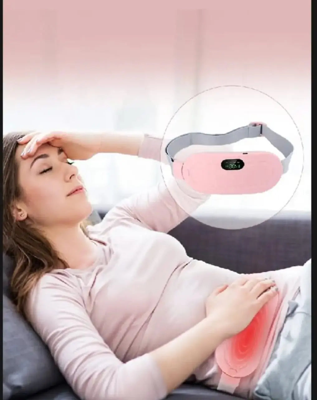 Menstrual Heating Pad Massager | Period Pain Relief Device | Portable Cordless Period Pain Relief | Backpain & Stomach Pain Relief Massager | Period Pain Relief Belt | Menstrual Heating Pad for Girls Cramps TrendTekk