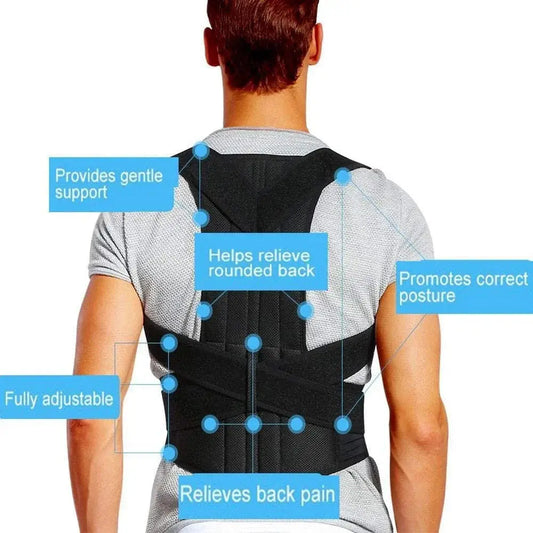 TrendTekk Posture Corrector Belt For Back & Shoulder, Back Support Belt For Men & Women, Neoprene,Back Straightener Brace For Spine & Body Posture Correction - One Size TrendTekk