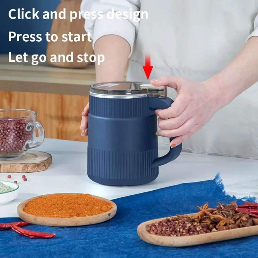 Portable Electric Coffee Grinder Spice & Coffee Bean Grinder | 300W Stainless Steel 4 Blade Mixer Grinder for Masala & Herb | for Dry Item,Push Button Control Durable 304 Stainless Steel TrendTekk