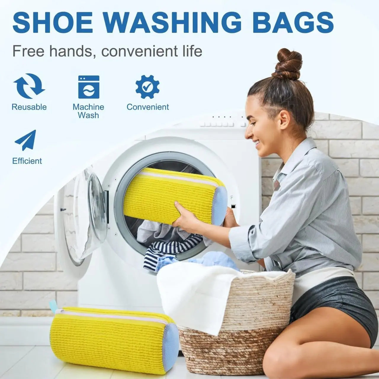 Shoe Laundry Bags for Sneakers, Reusable Shoe Cleaning Bag for All Shoe Sizes(Laundry shoe bag) TrendTekk