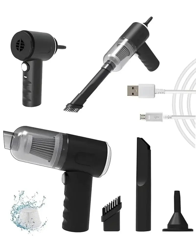 3 in 1 Portable Electric Nail Drill Professional Cleaner Dust Collection /Lighting Car Vacuum 120W High-Power Handheld Wireless Vacuum Cleaner Home Car Dual USB Rechargeable (Black) TrendTekk