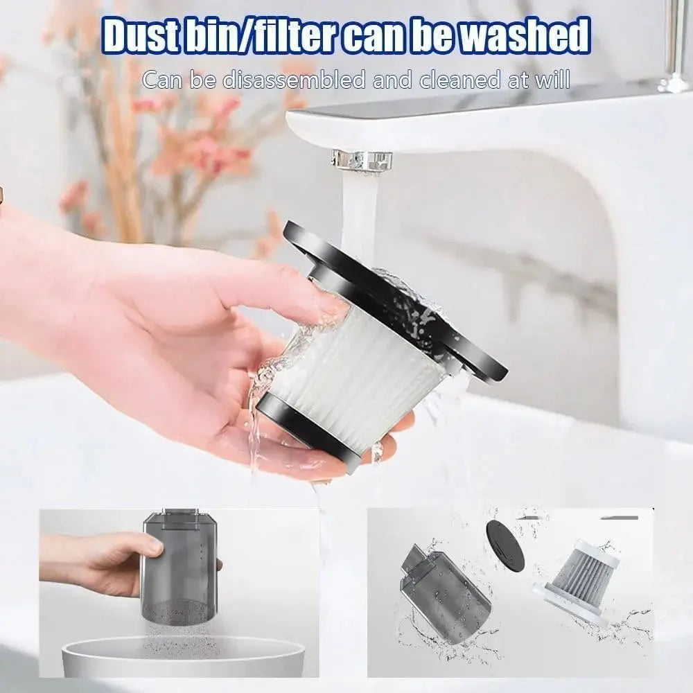 3 in 1 Portable Electric Nail Drill Professional Cleaner Dust Collection /Lighting Car Vacuum 120W High-Power Handheld Wireless Vacuum Cleaner Home Car Dual USB Rechargeable (Black) TrendTekk