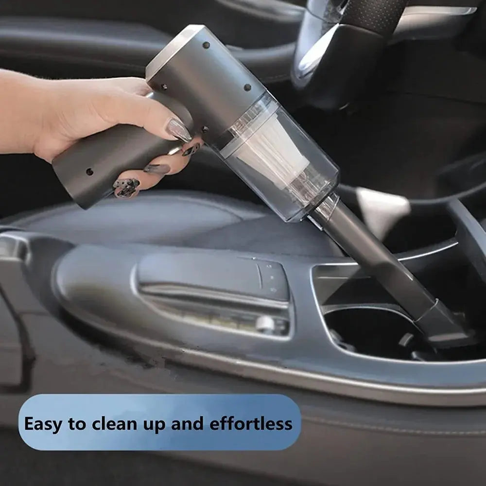 3 in 1 Portable Electric Nail Drill Professional Cleaner Dust Collection /Lighting Car Vacuum 120W High-Power Handheld Wireless Vacuum Cleaner Home Car Dual USB Rechargeable (Black) TrendTekk