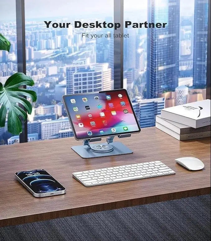 Adjustable Laptop Stand with 360° Rotating Base Tabletop Stand Foldable Portable Stand Holder Compatible for Notebook Ipad, laptop TrendTekk