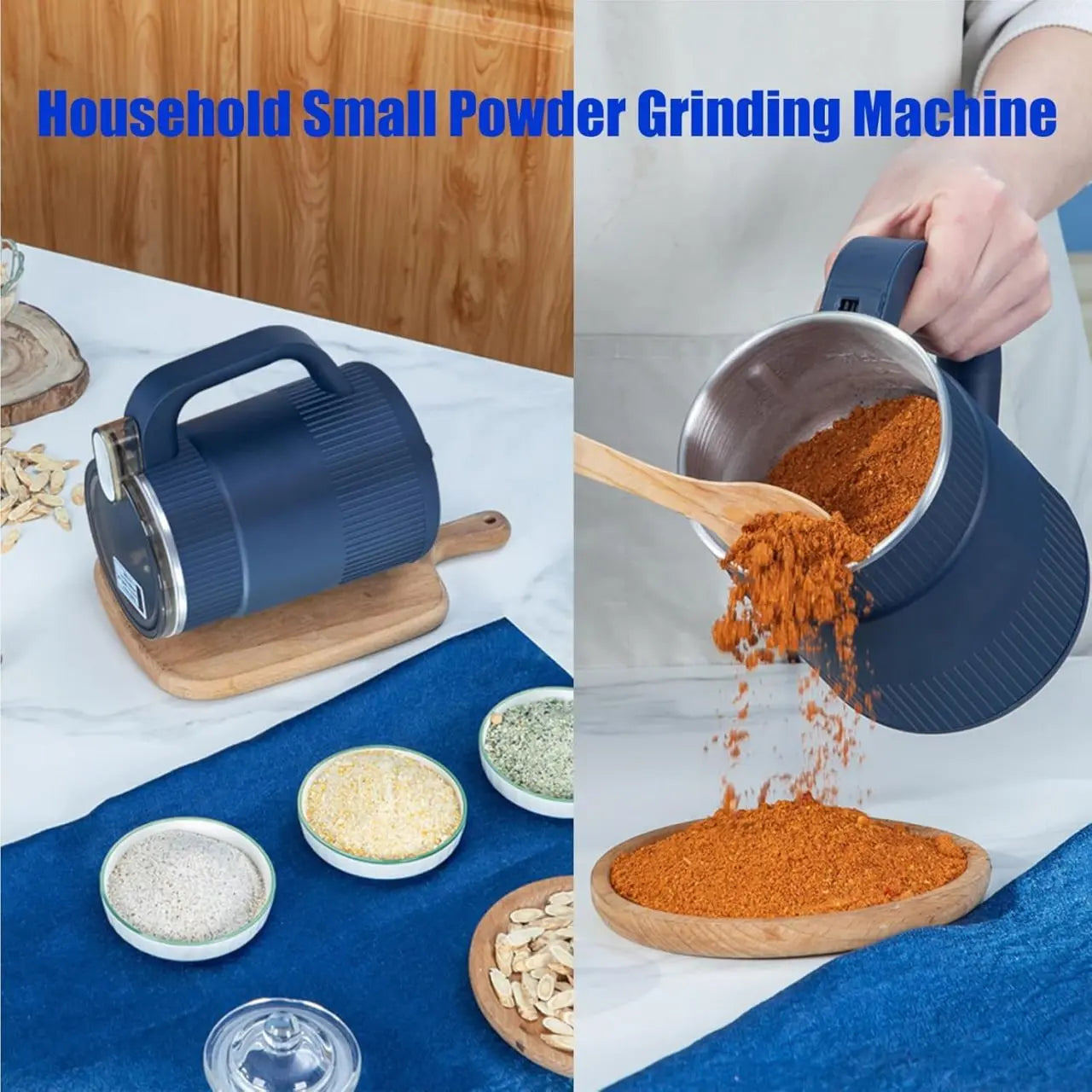 Portable Electric Coffee Grinder Spice & Coffee Bean Grinder | 300W Stainless Steel 4 Blade Mixer Grinder for Masala & Herb | for Dry Item,Push Button Control Durable 304 Stainless Steel TrendTekk