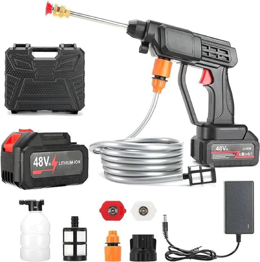 Cordless Portable Wireless Pressure Washer Gun 48V 12000mah High Pressure Water Gun for Car Wash Bike Washing Cleaning| Adjustable Nozzle and 5M Hose Pipe TrendTekk