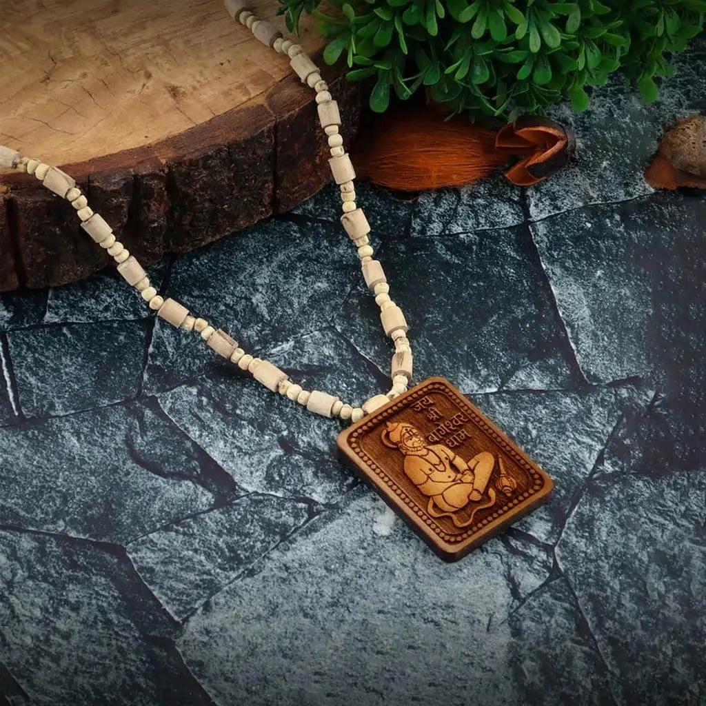 Bageshwar Dham Tulsi Mala With Wooden Hanumanji Locket khdkgx-re