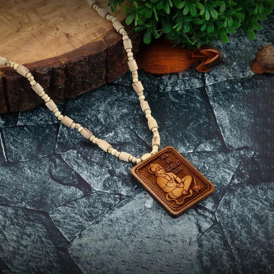 Bageshwar Dham Tulsi Mala With Wooden Hanumanji Locket khdkgx-re