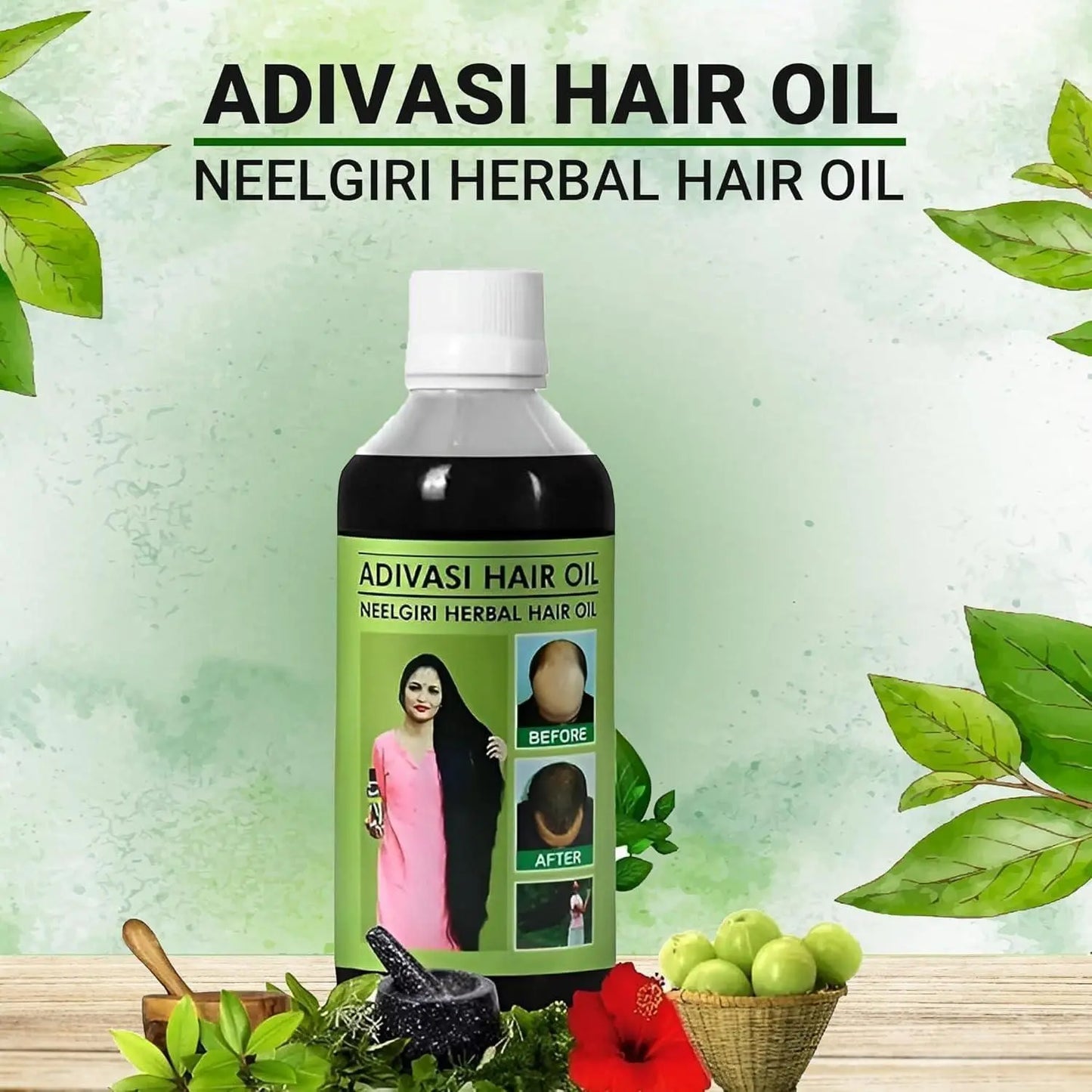 Adivasi Neelgiri Herbal Hair Oil 125ML (Pack of 2) - ekartz99