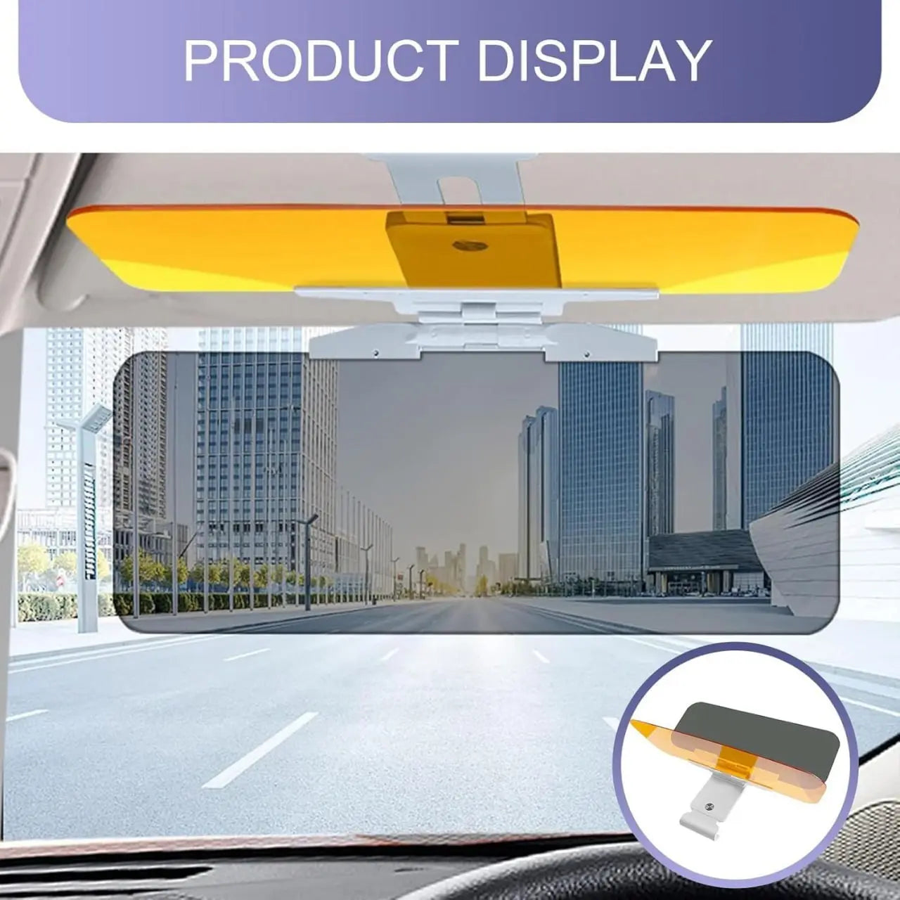 Car Sun Visor Two-Sided Anti-Glare Visor 2 in 1 Automobile Sun Anti-UV Anti-Dazzle High Definition Sunshade Mirror Goggle Shield Car Windshield Sun Visor, Sun Glare Snow Blindness UV Rays TrendTekk