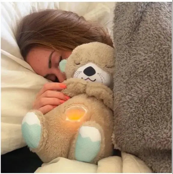 Portable Plush Baby Toy with Music, Sounds, Lights and Breathing Motion, Breathing Toy Teddy Bear with Lights | Gift for Kids | Size 30cm TrendTekk