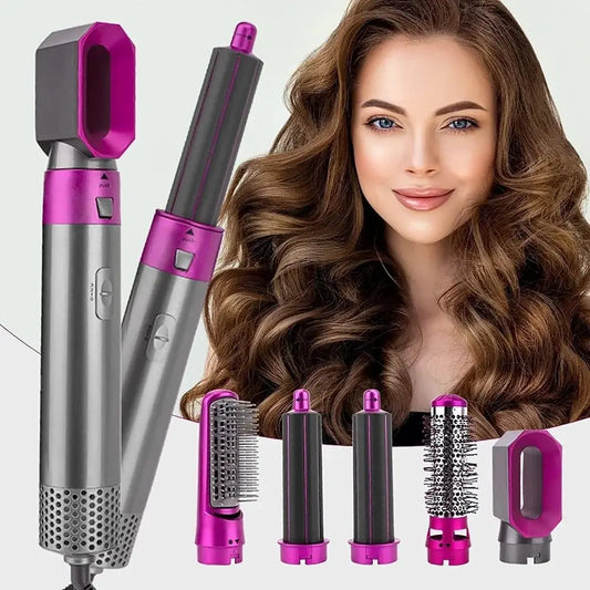 5 IN 1 Hair Styler Dryer Comb and Styling Tool for Curly Hair, Straightening, Curling, Drying, Combing TrendTekk