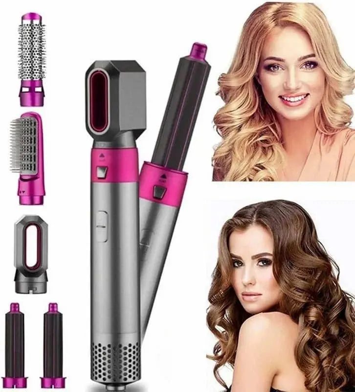 5 IN 1 Hair Styler Dryer Comb and Styling Tool for Curly Hair, Straightening, Curling, Drying, Combing TrendTekk