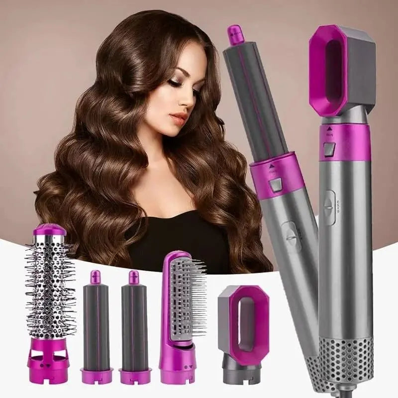 5 IN 1 Hair Styler Dryer Comb and Styling Tool for Curly Hair, Straightening, Curling, Drying, Combing TrendTekk