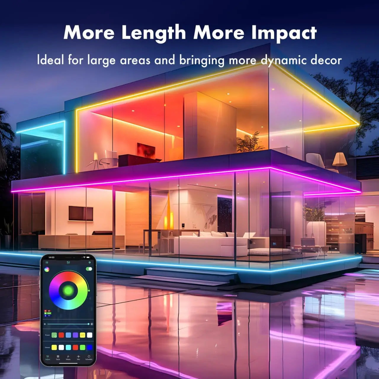 5 Meter Smart Neon Strip Lights | Neon Rope Lights | RGB LED Strip Lights | App Control Smart Neon Strip Lights | Music Sync RGB Lights | Multicolor LED Lights TrendTekk