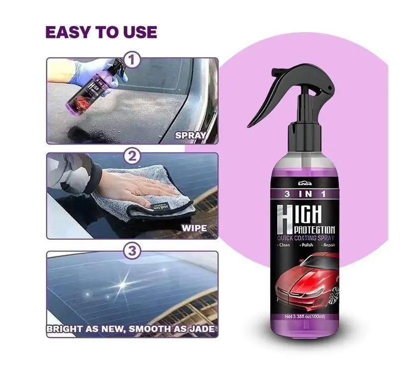 3 in 1 High Protection Quick Car Ceramic Coating Spray - Car Wax Polish Spray 200 ML (Pack of 3) khdkgx-re