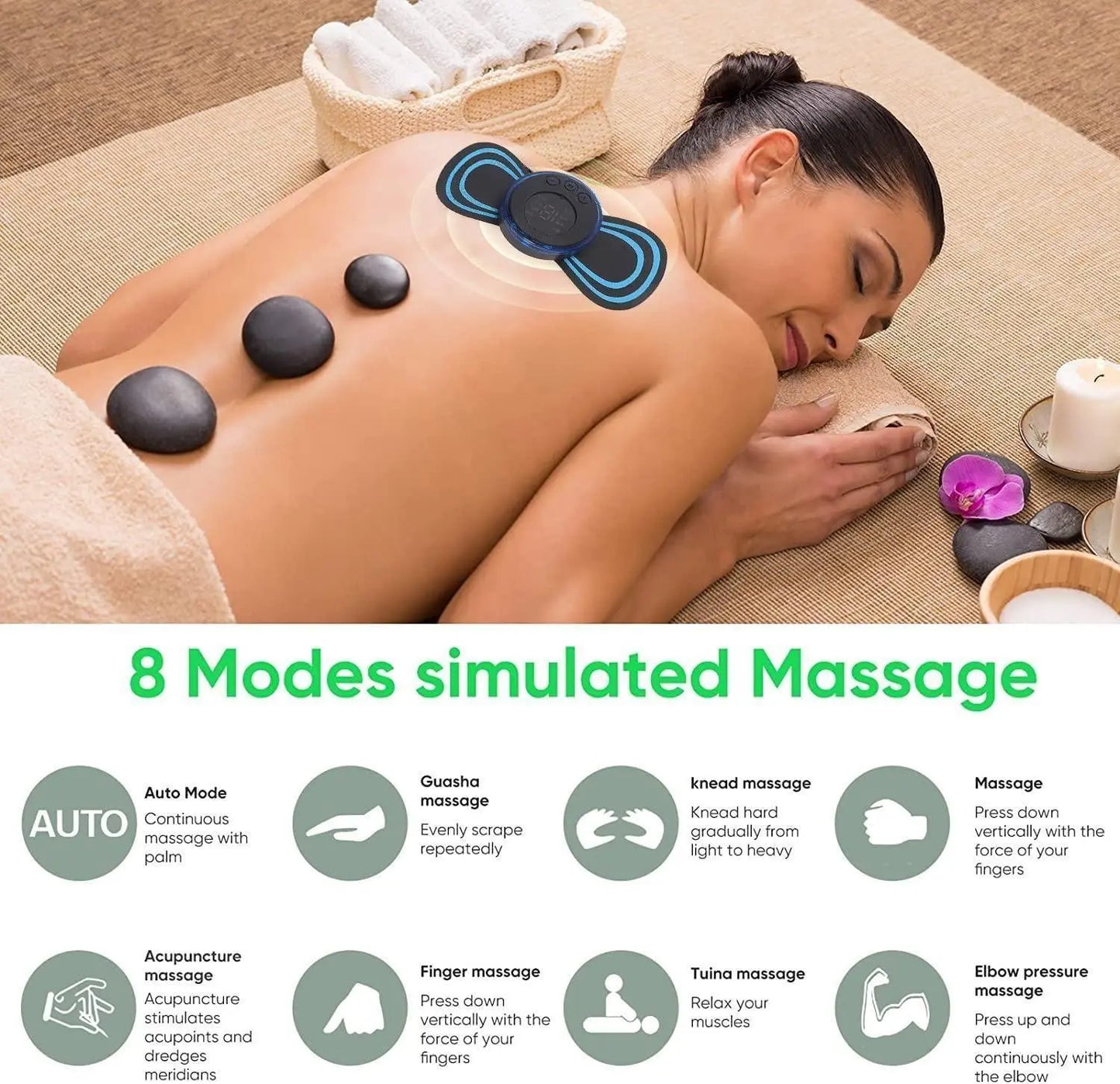 Mini Massager with 8 Modes and 19 Strength Levels,Rechargeable Electric Massager for Shoulder,Arms,Legs,Back Pain for Men and Women khdkgx-re