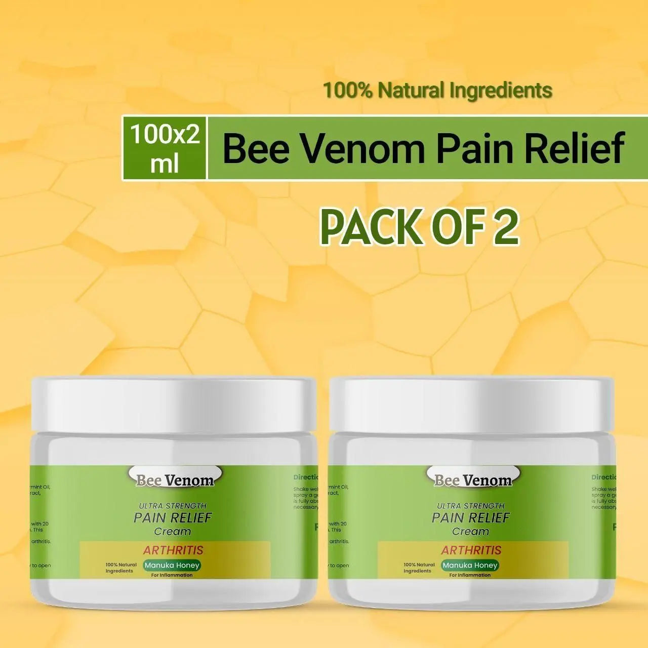 Bee Venom Ultra Strength Pain Relief Cream 100gram (Pack of 2) khdkgx-re
