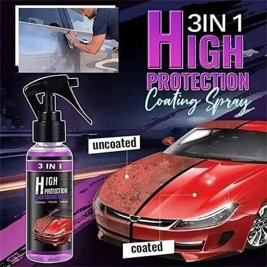 3 in 1 High Protection Quick Car Ceramic Coating Spray - Car Wax Polish Spray 200 ML (Pack of 3) khdkgx-re