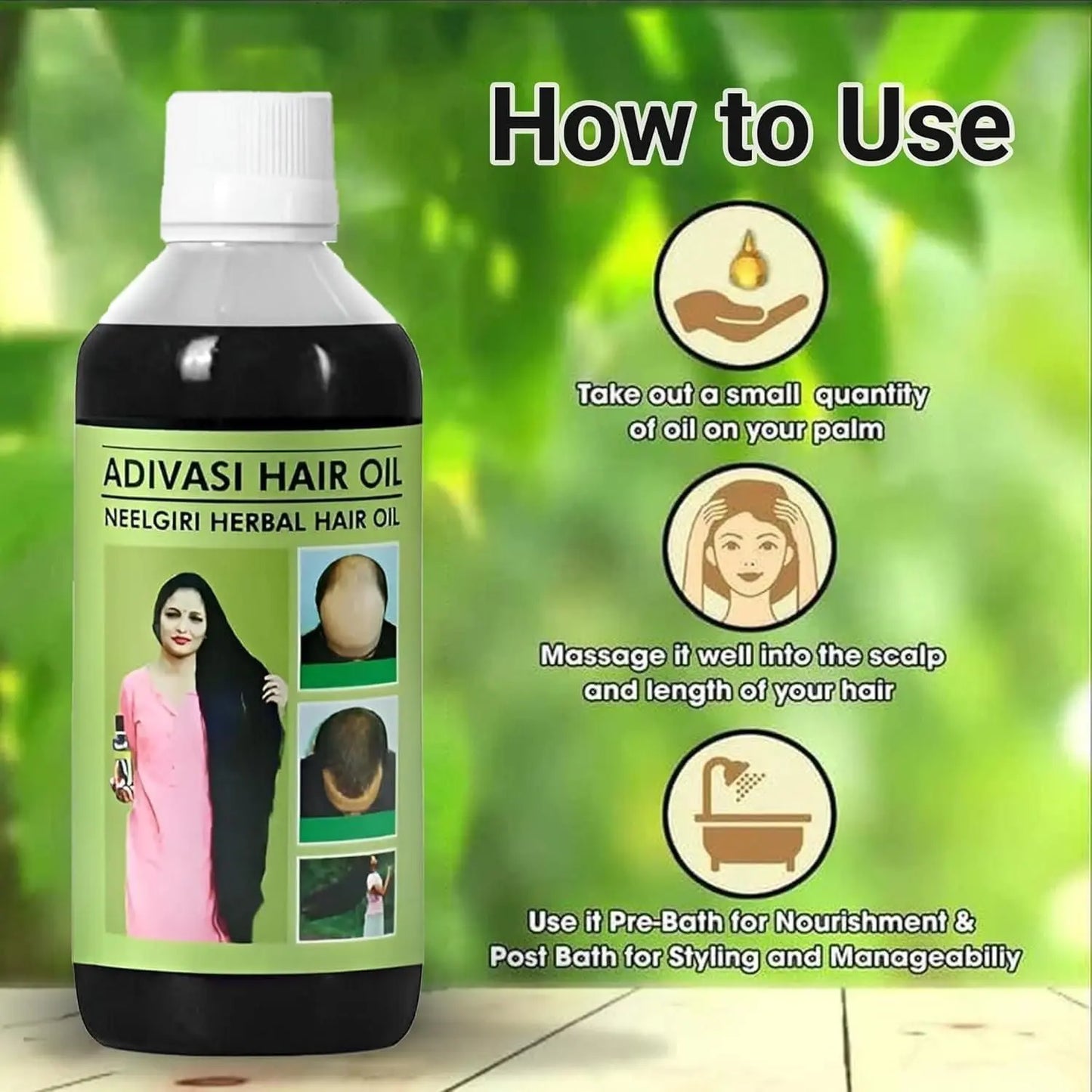 Adivasi Neelgiri Herbal Hair Oil 125ML (Pack of 2) - ekartz99