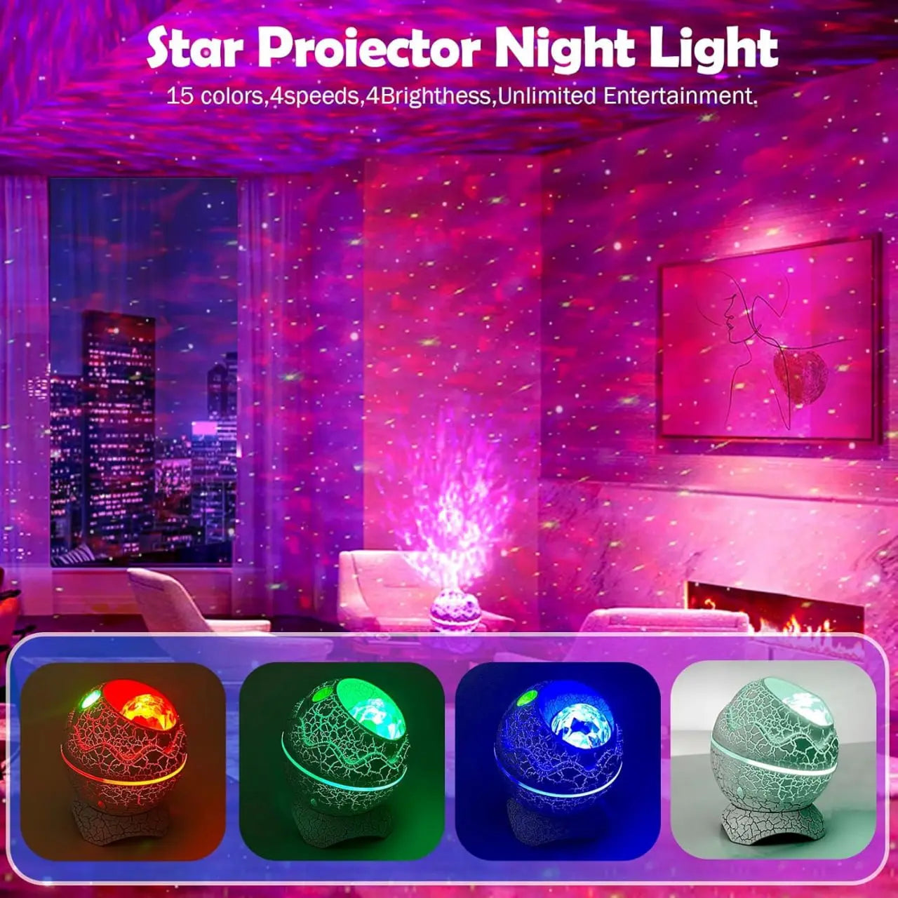 Galaxy Projector Light for Bedroom Star Projector Dinosaur Egg Night Lights for Kids Room with White Noise Bluetooth Speaker Timer and Remote Room Decor Gifts for Girls Boys Birthday. TrendTekk