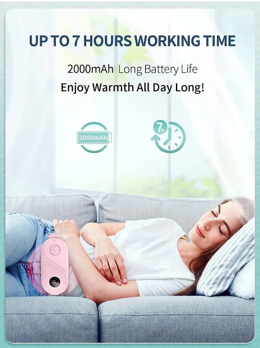 Menstrual Heating Pad Massager | Period Pain Relief Device | Portable Cordless Period Pain Relief | Backpain & Stomach Pain Relief Massager | Period Pain Relief Belt | Menstrual Heating Pad for Girls Cramps TrendTekk