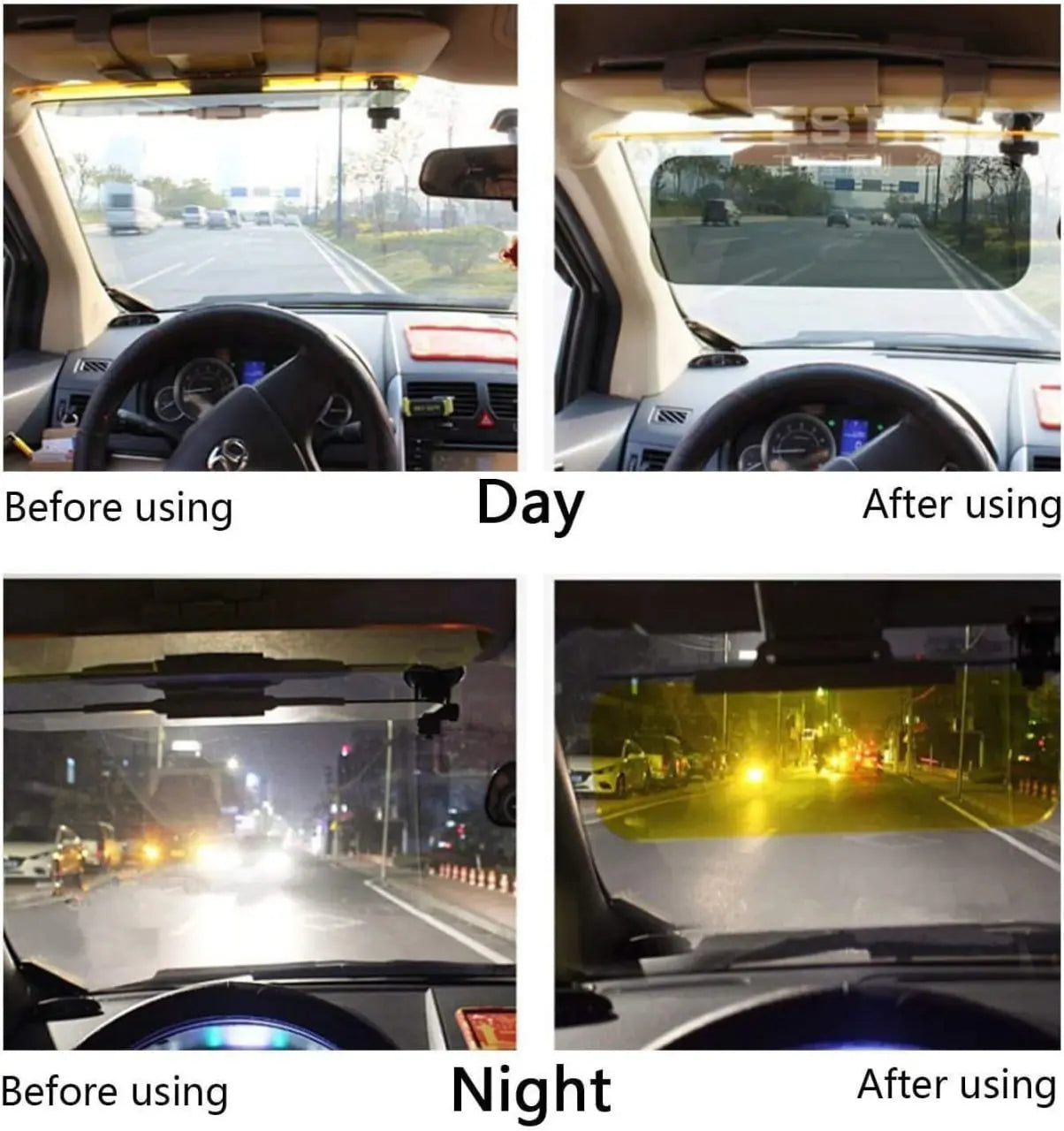 Car Sun Visor Two-Sided Anti-Glare Visor 2 in 1 Automobile Sun Anti-UV Anti-Dazzle High Definition Sunshade Mirror Goggle Shield Car Windshield Sun Visor, Sun Glare Snow Blindness UV Rays TrendTekk