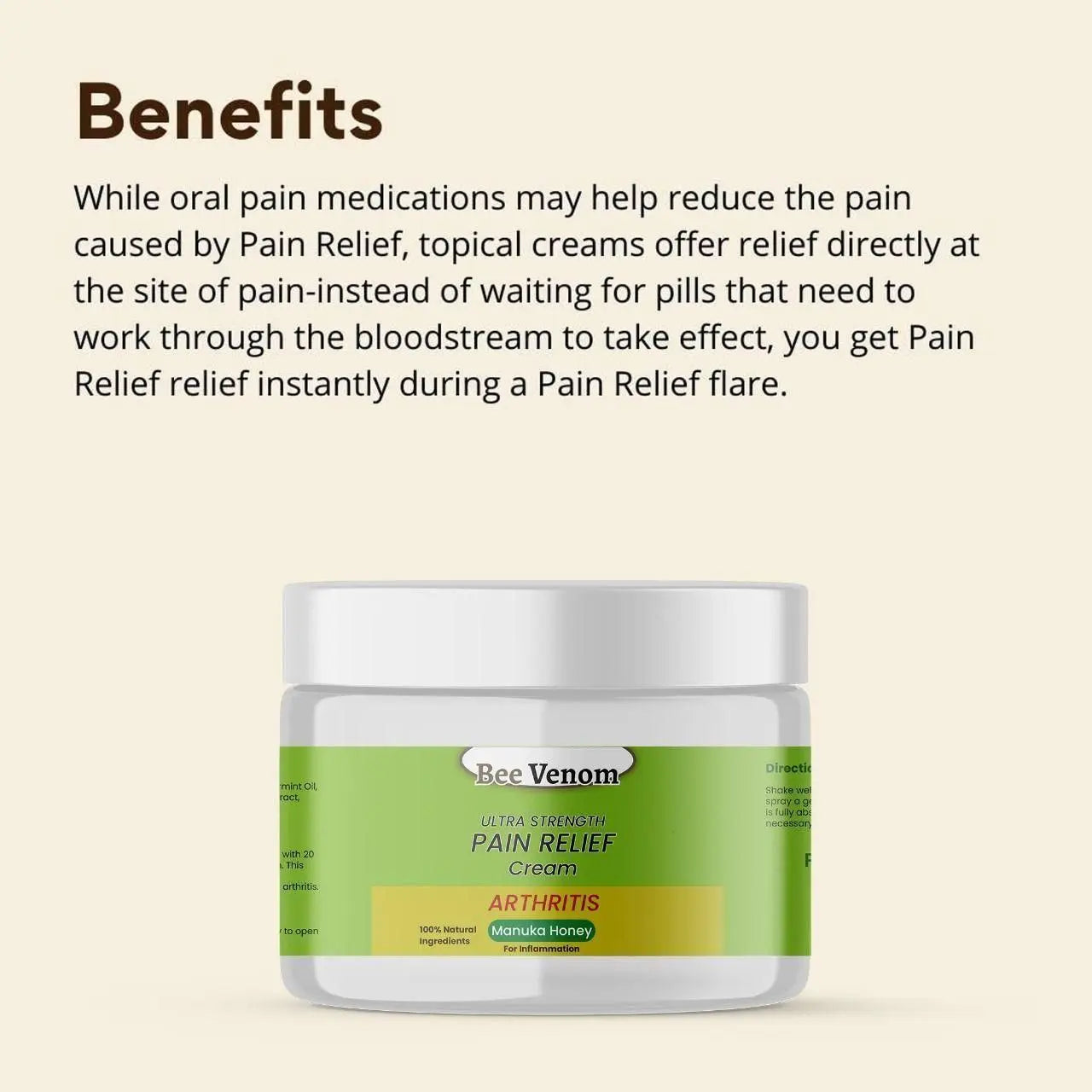 Bee Venom Ultra Strength Pain Relief Cream 100gram (Pack of 3) khdkgx-re