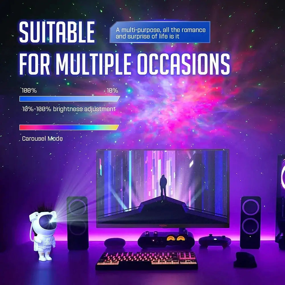 Astronaut Galaxy Projector with Remote Control - 360° Adjustable Timer Kids Astronaut Nebula Night Light, for Gifts, Baby Adults Bedroom, Gaming Room, Home and Party (Corded Electric) TrendTekk