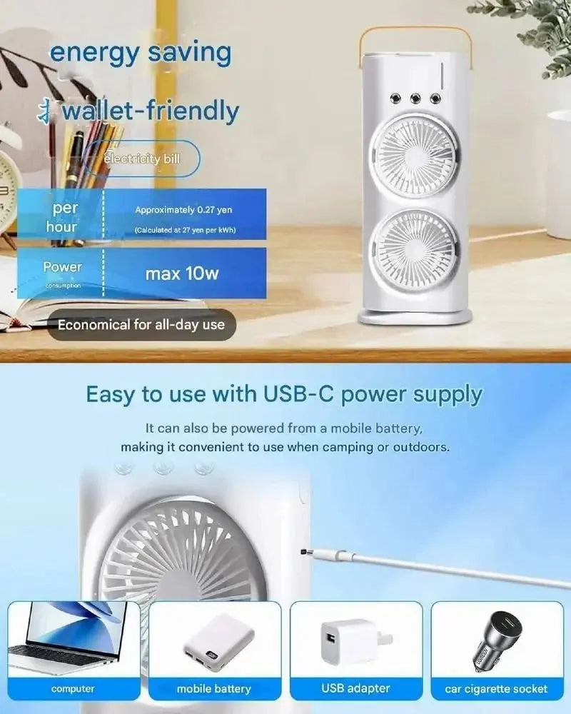 Mini Air Cooler Double Fan Mist Cooler TrendTekk