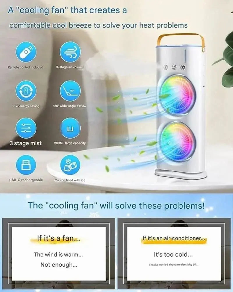 Mini Air Cooler Double Fan Mist Cooler TrendTekk