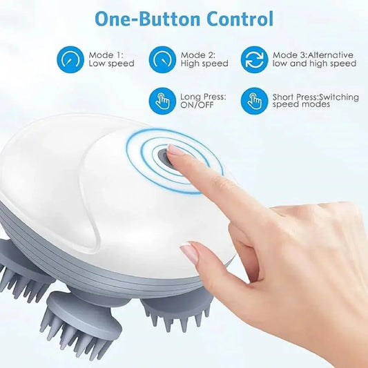 Electric Head,Scalp Massager | Advance Red Light Therapy for Boost Hair Growth, Hair Fall Control, Scalp Therapy | 3 Speed Mode Handheld,Portable,Scalp Scratcher Body Massage for Hair Growth,Deep Clean & Stress Relaxation TrendTekk