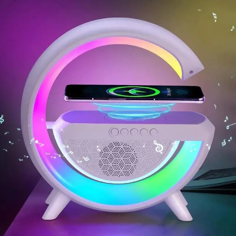 Wireless G Speaker with Wireless Charging, Desk Lamp Bedside Night Light, Smart Light, Sound Machine, and Bedroom Home Decor TrendTekk
