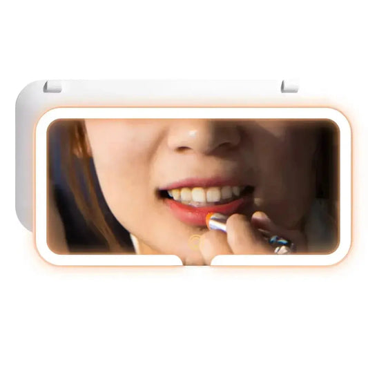 Upgrade Car Sun Visor Vanity Mirror,Big Led Car Mirror with 3 Light Modes & 80 LEDs,Rechargeable Car Makeup Mirror - Dimmable Touch Control,Car Light Up Mirror Universal for Car Truck SUV TrendTekk