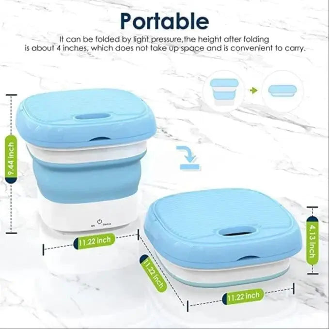 2Kg Portable Foldable Mini Top Loading Washing Machine with Spinner & Dryer for Baby Clothes, Semi Automatic Bucket Washer with Modes for Home, Travel & Multipurpose (Multi) TrendTekk