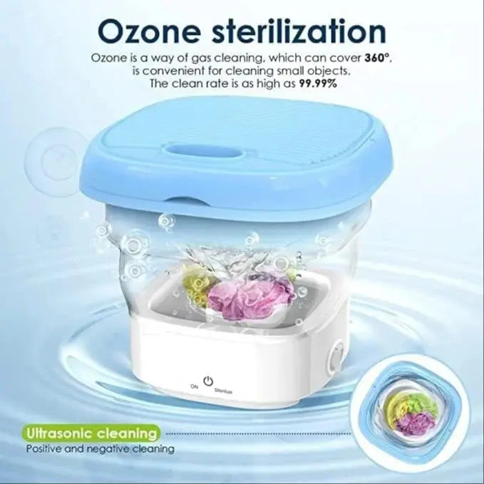 2Kg Portable Foldable Mini Top Loading Washing Machine with Spinner & Dryer for Baby Clothes, Semi Automatic Bucket Washer with Modes for Home, Travel & Multipurpose (Multi) TrendTekk