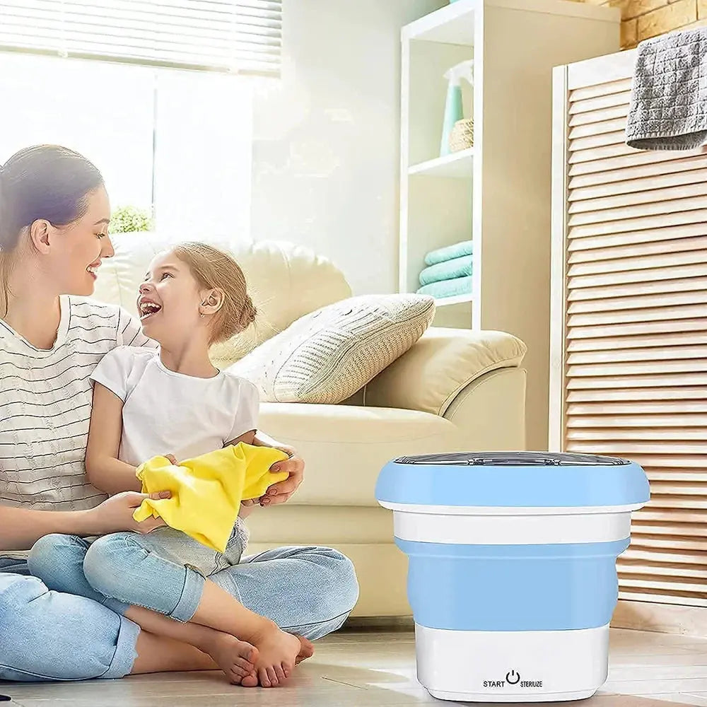2Kg Portable Foldable Mini Top Loading Washing Machine with Spinner & Dryer for Baby Clothes, Semi Automatic Bucket Washer with Modes for Home, Travel & Multipurpose (Multi) TrendTekk