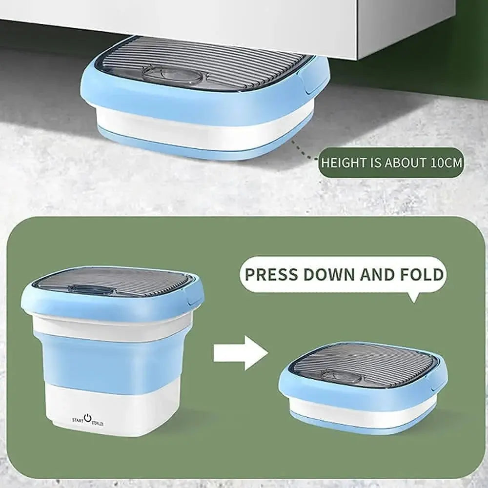 2Kg Portable Foldable Mini Top Loading Washing Machine with Spinner & Dryer for Baby Clothes, Semi Automatic Bucket Washer with Modes for Home, Travel & Multipurpose (Multi) TrendTekk