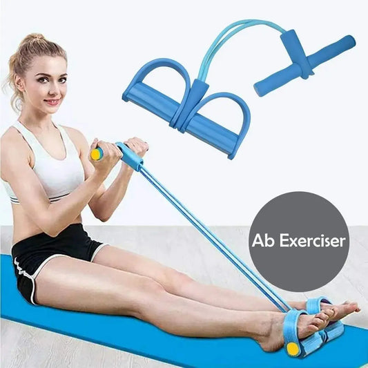 Pull Reducer Training Bands 4 Tubes Body Trimmer Pedal Exerciser Yoga Cross fit Exercise, Arm Exercise, Tummy Body Building Training Men and Women (Red) (Multi) TrendTekk