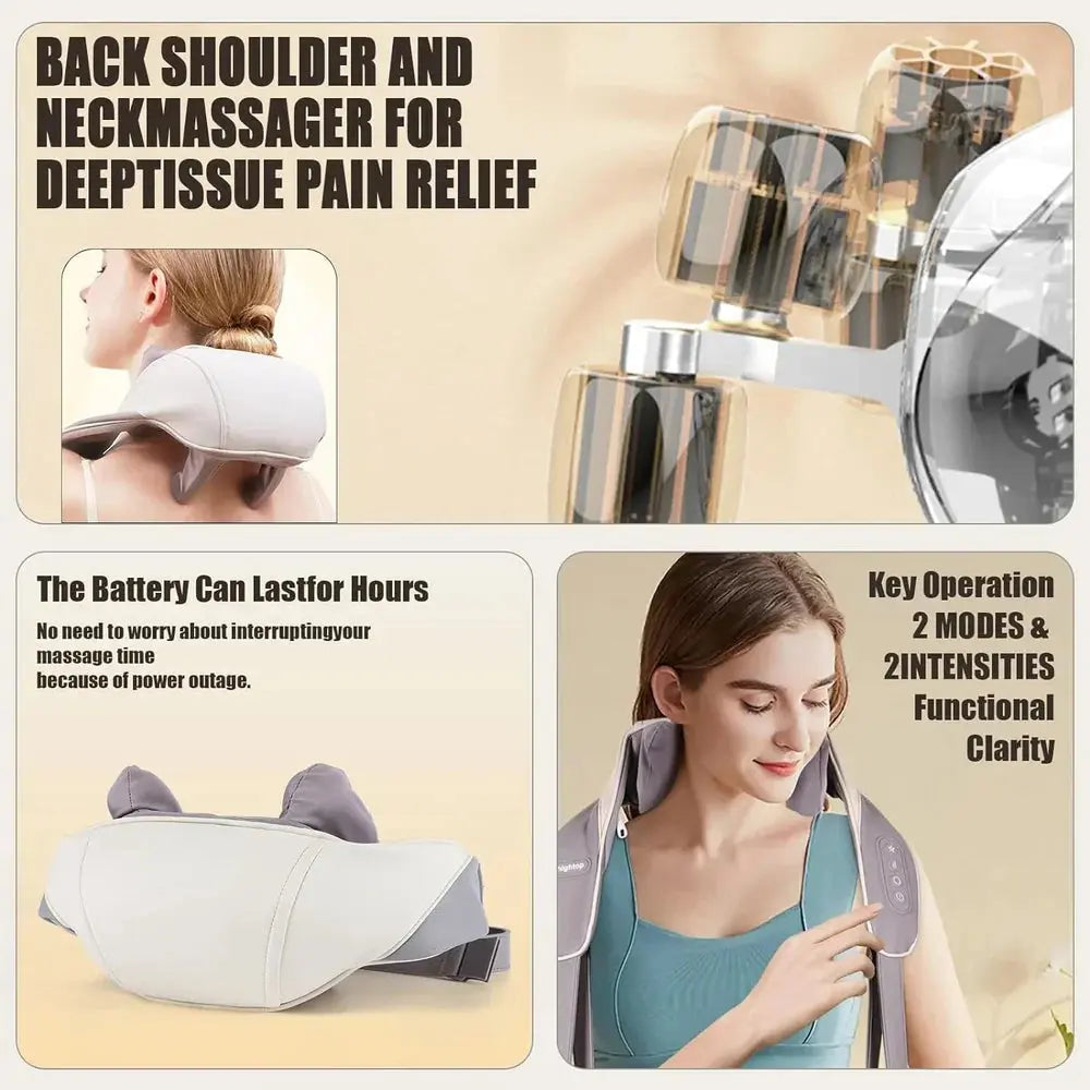 Neck and Back Massager, Neck Massager with Heating, Body Massager for Body Aches and Pains Relief, Electric Wearable 5D Cervical Neck Massage Machine for Deep Tissue Neck, Back, Shoulders, Waist and Legs TrendTekk