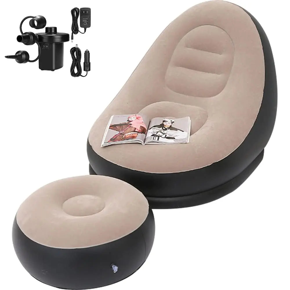 INFLATBLE AIR SOFA WITH FOOTREST + AIR PUMP ekartz99