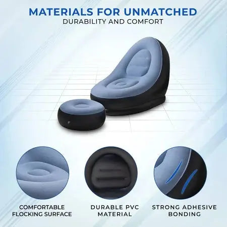 INFLATBLE AIR SOFA WITH FOOTREST + AIR PUMP ekartz99