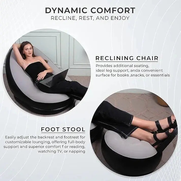 INFLATBLE AIR SOFA WITH FOOTREST + AIR PUMP ekartz99