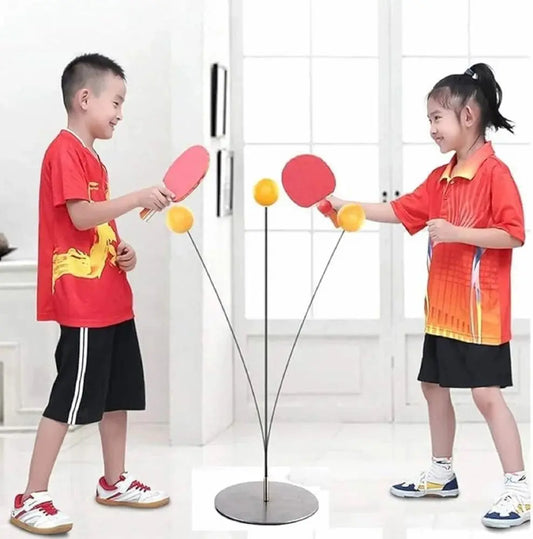 Toy Imagine Deluxe Ping Pong Training Set Improve Your Table Tennis Skills at Home with Two Professional Grade peddles, 4 Ball, 1 Flexible Rod & Ping Pong Training Metal Base TrendTekk